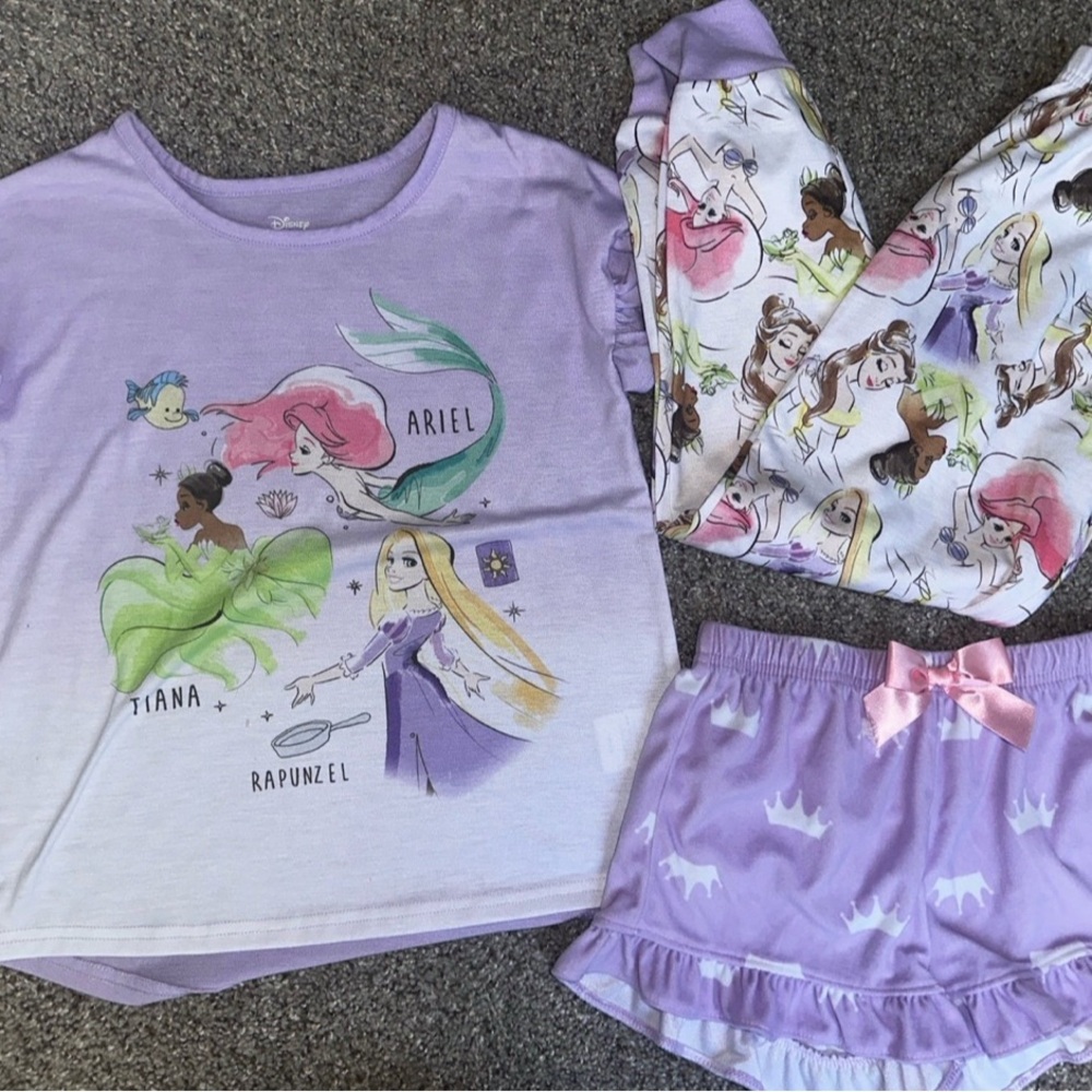 Disney Purple Pajama Set with Whimsical Designs